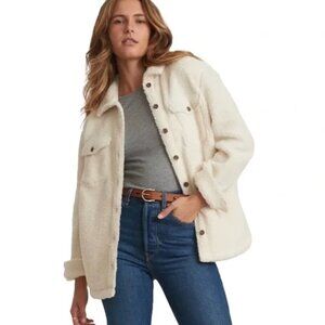Marine Layer Ivory Eden Sherpa Overshirt Size Small